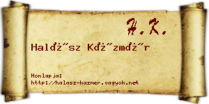 Halász Kázmér névjegykártya